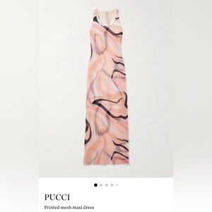 Emilio Pucci Pink and Black Swirl Maxi Dress